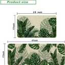 Baccessor Monstera Spring Kitchen Mats Set of 2, Banana Green Leaf Kitchen Rugs Low-Profile Non-Slip Absorbent Floor Mat 17x29 and 17x47 Inch Home Seasonal Decoration