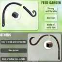 FEED GARDEN 2 Pack 14 Inch Hanging Plant Bracket Wall Hooks Decorative Plant Hangers for Outdoor Hanging Bird Feeders, Wind Chimes, Plant Baskets, Black