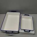 Ceramic Bakeware Set - Casserole Dish Baking Dishes for Oven - Rectangular Lasagna Pans with Handles for Kitchen Cooking - Microwave & Dishwasher Safe - Set of 3 (15.1''/13.6''/9.9'') - Blue