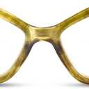 2SeeLife Oversized TR-90 Cat Eye Reading Glasses for Women Medium-Wide Fit, Sturdy Frame, Premium Geometric Readers, Amber Gold, +2.00