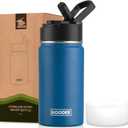koodee Small Water Bottle -12 oz Stainless Steel Vacuum Insulated Water Bottle BPA Free, Boy Water Bottle for School Wide Mouth Flask (Navy)