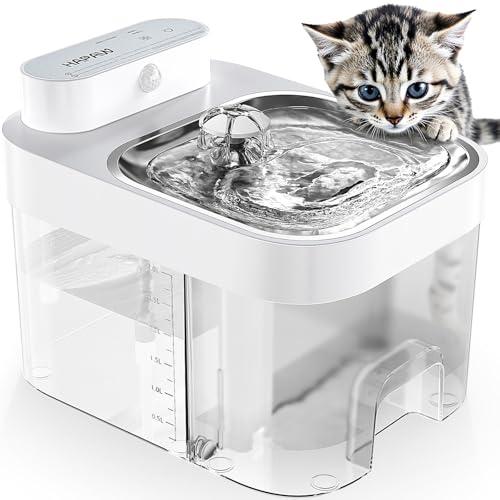 HAPAW Cat Water Fountain, Wastewater Separation & No Filter Cotton, Pet Water Dispenser with 101oz/3L Large Capacity Tank, Wireless Automatic Water Fountains for Cats Indoor Cat Watering Supplies