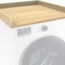 Washer Dryer Countertop Only,Edge Rails-27.5" Depth*27.5" Width Laundry Room Organization,High-Adhesion Non-Slip Protective Layer,with Edge Rails (Light Wood)