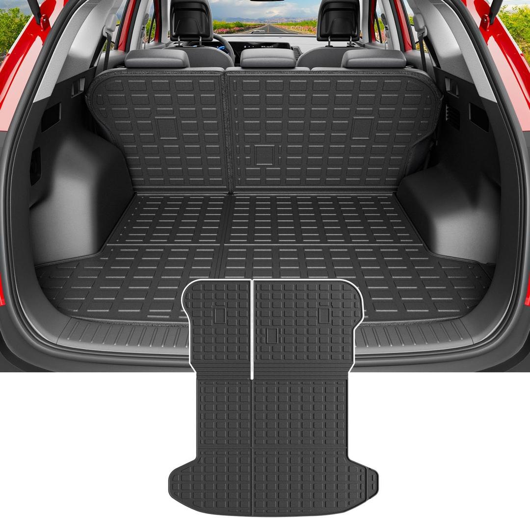 powoq Fuel Cargo Mat Compatible with 2023-2026 Kia Sportage Cargo Liner NO Hybrid Backrest Mat TPE Replacement for 2023 2024 2025 2026 Kia Sportage Accessories (Trunk Mat with Backrest Mats)