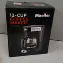 Mueller 12-Cup Drip Coffee Maker - Borosilicate Carafe, Auto-Off, Reusable Filter, Anti-Drip, Keep-Warm Function, Clear Water Level Window Coffee Machine, Kitchen Essentials & Accessories (Black)
