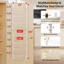 Delamu Narrow Over The Door Pantry Organizer, 8-Tier Metal Pantry Door Organization and Storage for Easy Install, Hanging Spice Rack Shelves, Door Organizer for Kitchen, 4.65"D x 13"W x 65"H, White