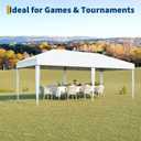 Outdoor Canopy Tent, 10x20 Pop Up Canopy with Carry Bag, 3 Adjustable Heights, Easy Set Up Tent, Heavy Duty Portable Shelter for Parties, Beach, Outdoor, White