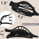 6 Pack Flat Hair Claw Clips for Women Duck Billed French Lay Down Hair Barrettes Accessories 100% Polycarbonate Matte Dark Brown