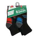 2 x Fruit of the Loom Ankle Durable Super Soft Printed Socks (Big Boys or Little Boys) 6 Pack, L