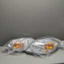 Headlight Assembly Fit for 2005-2010 Chevy Cobalt/2005-2006 Pontiac Pursuit/2007-2009 Pontiac G5 Chrome Housing With Amber Reflector-S