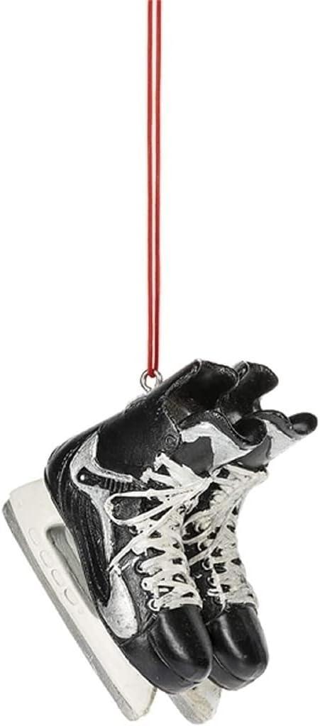 Midwest Hockey Skates Christmas Tree Ornament 2.5 Inch Multicolor