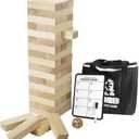 Gentle Monster Giant Tumble Tower with Dice & Game Board, 56 Pcs Large Size Wooden Stacking Game, Classic Outdoor Games for Adult Kids Family (Jumbo 56pc)