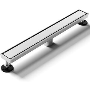 Linear Shower Drain 60 Inch With 2-in-1 Tile Insert Panel, Brushed AISI 304 Stainless Steel for Fast Drainage, Floor Drain for Bathroom, Kitchen, Garage & More