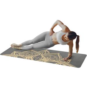 Yoga Mat with Strap - Sweat Absorbent Ultra Grippy Hot Exercise Mat Non Slip Vegan Suede Towel Combo for All Floor Fitness Workout, Bikram, Ashtanga, Vinyasa or Power Classes by RAD Sportz (Black), 68"L x 24"W x 0.2"Th