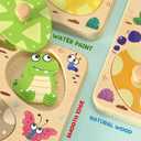 Zeoddler Wooden Puzzles for Toddlers, 8 Pcs Animal Matching Egg Puzzle, Montessori Toys for Boy Girl Easter Birthday Gifts, Preschool Learning Activities & Educational Toys for Boys, Girls