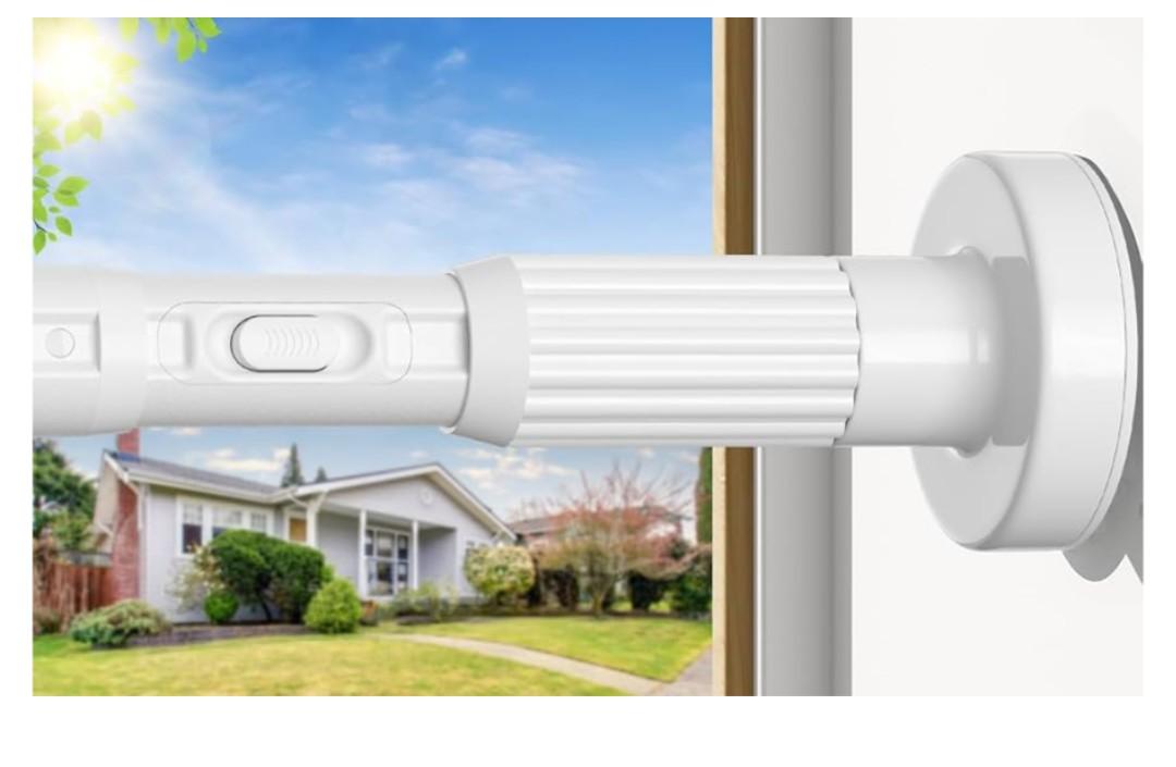 AIZESI 41-144 Inch Heavy Duty White Tension Curtain Rod - No Drilling, Adjustable, Rust-Resistant for Outdoor, Living Room, Window, Bathroom