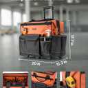 VEVOR 20" Rolling Tool Bag, 110 lbs Load Capacity, 27 Pockets Heavy Duty Roller Tool Bag on Wheels, Adjustable Telescoping Handle & Stable Base, Toolbag Organizers w/Wheels for Construction, Mechanic