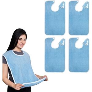 Avalon Adult Bibs For Women & Man Adult bibs for Elderly Eating, Bibs for Adults Senior Citizens, Clothing Protectors (Blue)