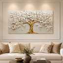 HANGYUEACE Large Tree of Life Canvas Wall Art, 48"L x 24"W