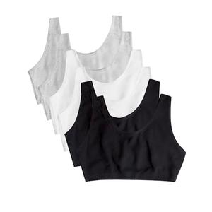 Fruit of the Loom Women's Built Up Tank Style Sports Bra 6 Pack, Black/White/Heather Grey, 50