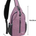 WATERFLY Crossbody Sling Backpack Sling Bag Travel Hiking Chest Bag Daypack (Purple)
