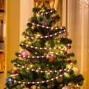 Huwena 4 Pcs 10 ft Christmas Bead Garland for Christmas Tree Decorations Acrylic Beaded Garland for Tree Fireplace DIY Ornament Holiday Party Indoor Wedding Decorations(Red, White)