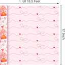 3 x MAYPLUSS Valentines Day Wrapping Paper, Pink Heart Wrap Paper Love Car House Gift Wrapping Roll for Girl Anniversaries Romantic Celebration, 17IN X 16.5FT
