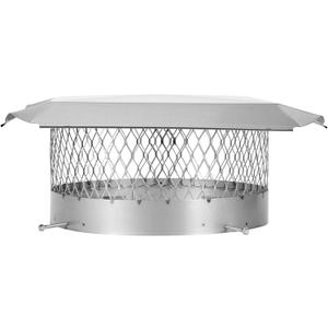 Draft King SS14U Round Bolt On Stainless Steel Single Flue Chimney Cap, 14" Diameter