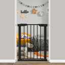 Fairy Baby 22.8"-25.5" Narrow Baby Gate for Stair, Pressure Mounted Auto-Close Pet Gate for Small Walk Thru and Doorways, Safety Child Gate No Drilling, No Extensions, Black