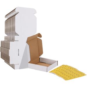 HORLIMER 4x4x1 inches Shipping Boxes Set of 50, White Corrugated Cardboard Box Literature Mailer