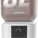 Automatic Dog Feeder - 8L/34 Cups Large Capacity Automatic Cat Food Dispenser with LCD Screen, Large Food Tray, Battery Operated, Timed Cat Feeder, Up to 50 Portions 6 Meals Per Day, Keeps Fresh (White)