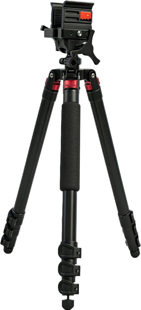 Clamping Tripod with Durable Aluminum Frame, Lightweight, Stable Design, Bubble Level, Adjustable Legs, Shooting Rest, and Hands-Free Operation for Hunting, Shooting, and Outdoors