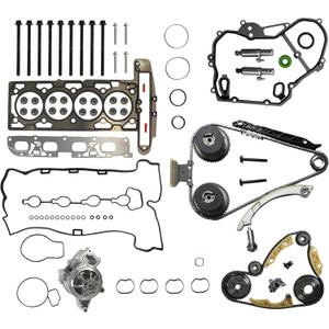9-4201SX Head Gasket & Timing Chain Kit & Water Pump with VVT Solenoid Actuator Gear Fit for Equinox GMC Chevy Pontiac Terrain Buick Lacrosse Regal Verano 2.2L 2.4L Ecotec 2011-2017 HS26517PT