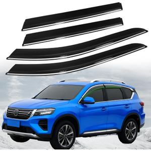 Window Visors Rain Guards for 2022-2026 Nissan Pathfinder Accessories | Out-Channel Tape-On Low-profile No-drill Style Windows Deflector Sun Visor Width is 3 Inches Reduces Wind Noise