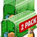 Motel Mouse Humane Mouse Traps No Kill Live Catch and Release 2 Pack - Reusable, Easy to Use & Clean, No Touch Release, Sensitive Includes Cleaning Brush, Instruction Manual & Video - Mousetrap Indoor (Regular Green)