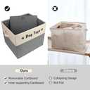 PET ARTIST Large Dog Toy Basket, Foldable Dog Toy Bin Box for Living Roon Area, Collapsible Storage Baskets with Comfortable Handles for Pet Coat,Accessories, Gray, 15"x13"x12" (Grey)