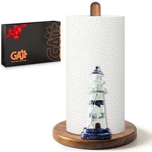 Lighthouse Paper Towel Holder - Coastal/Beach/Ocean/Nautical House Decor for Kitchen Bathroom Home Countertop - Gifts for Women - 3D Coastal Beachy Stuff Decorative Accessories