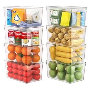 theaoo Clear Storage Bins with Lids Stackable - Large Plastic Containers for Pantry Organization and Storage - Perfect for kitchen,Fridge,Laundry Room,Bathroom,Garage,Closet,Cabinet Organizer - 2 Pack