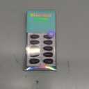 BTArtbox Press On Nails Short - Poison Potion, Dark Purple Almond Press On Nails with Glue for Women, Winter Opaque Soft Gel Glue On Nails in 16 Sizes - 32 Stick On Nails Kit