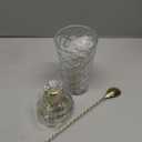 Cocktail Shaker Set with Coupe Glasses – 5-Piece Gift Set Includes Pineapple Glass Shaker with Gold Lid, Jigger, Bar Spoon & 2 Ribbed Gold-Rimmed Glasses – Bartender Kit for Home Bar