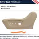 87380-4BB3B,Driver Seat Trim Panel Compatible with Nissan Rogue 2014 2015 2016 2017 2018 2019 2020, Automatic Left Side Front Seat Outer Trim Finisher
