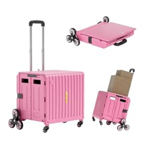 Heavy Duty Rolling Cart for StairsCollapsible Utility Crate with Wheels & Handle Foldable Tote Box for Toolbox Trade Show Supplies Teachers TODAYGO Mobile Storage Cart with Lid