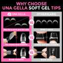 UNA GELLA Medium Oval Fake Nails Pre-shape 216pcs Round Gel Nail Tips Press on Nails for Full Cover Acrylic Round Oval Full Nails False Nails 12 Sizes False Soft Gel Tips