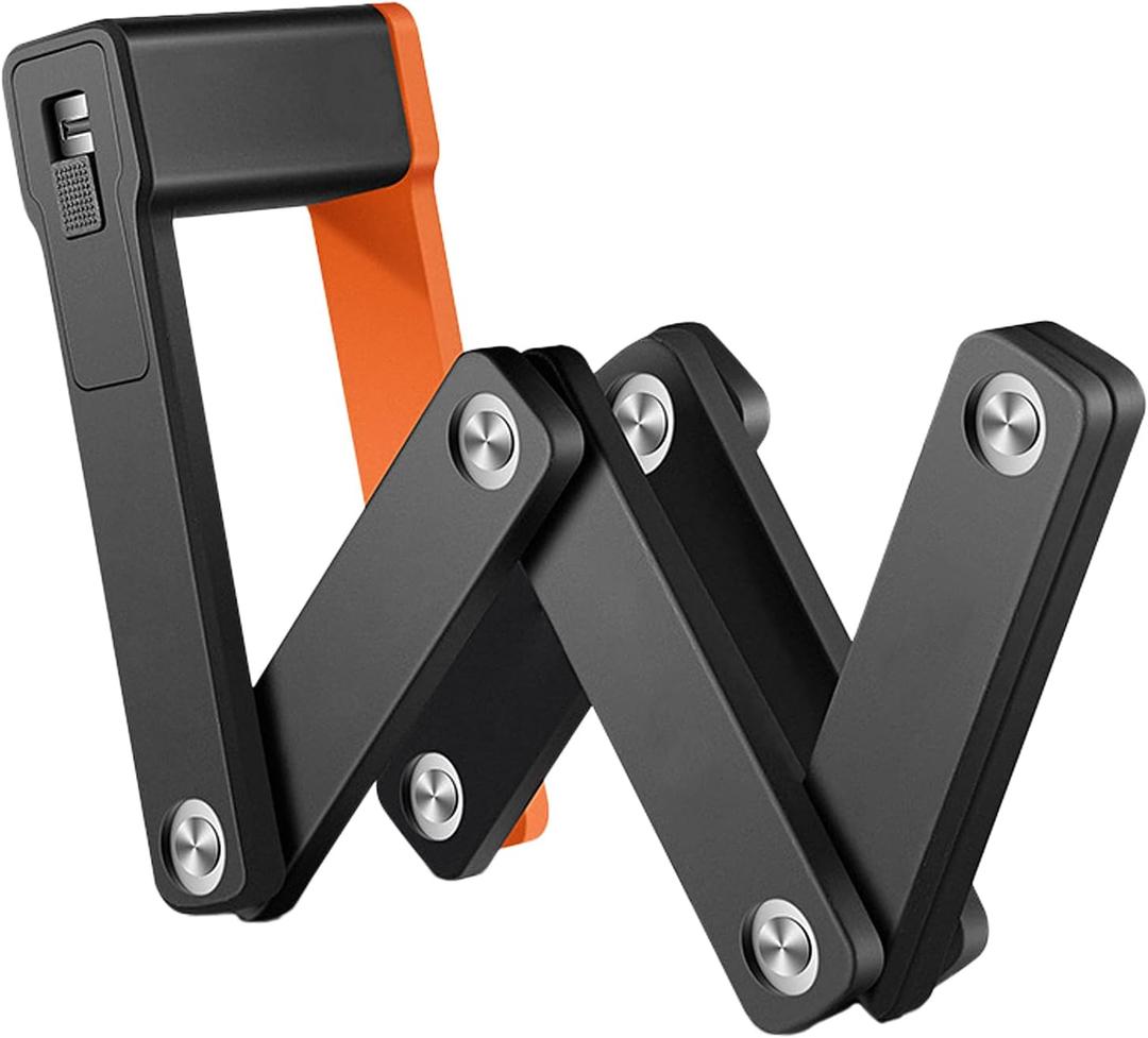 kingsea Folding Bike Lock,Heavy Duty Alloy Steel Anti Theft Security Bicycle Locks, Compact 2.06 Ft Bike Chain Lock with Mounting Bracket and 3 Keys,for Bike/Electric Bikes/Scooters