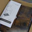 Furologee Kitchen Bakers Rack with Power Outlet, Microwave Oven Stand with Storage 4 Tiers, Coffee Bar Table with 6 S Hooks, Kitchen Storage Shelf Rack for Spices, Pots, Rustic Brown (22inch)