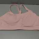 RUNNING GIRL Sports Bra for Women,Y Back Molded Cup Strappy Running Sports Bra with Sewn in Pads (Medium, Pink)