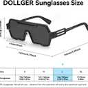 Dollger Retro Steampunk Sunglasses Men Trendy One Piece Irregular Metal Sunglasses (A1:black)