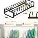 Plate Organizer for Cabinet (2-Pack),Kitchen Dish Rack Organizer for Cabinet Countertop Drawer Space Saver8 Slots Vertical Plate Holder Storage Rack, Housewarming Kitchen Gifts for Women (Black)