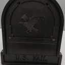 Architectural Mailboxes Arlington Heavy duty Steel Metal Post Mounted Mail Box for outside, Black, Large USPS Approved Curbside Mailbox
