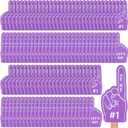 100 Pieces Mini Foam Finger Football Party Favors #1 Sports Fan Foam Finger Football Party Supply Basketball Baseball Soccer Sporting Events Supplies (Purple)
